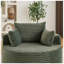 Fauteuil-lit en velours côtelé en bois massif l 58 po x P 55 po Aurelia