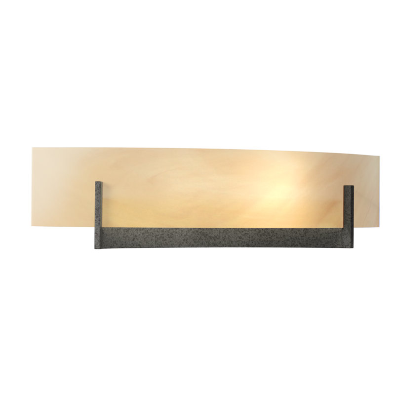Scone encastré 2 lumières Axis, Fer naturel, Tourbillon d'ambre, H 4,5 po x l 17,3 po x P 3,5 po