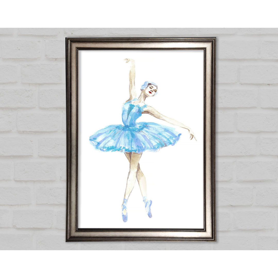 Blaue Ballerina 5 - Einzelner Bilderrahmen Kunstdrucke