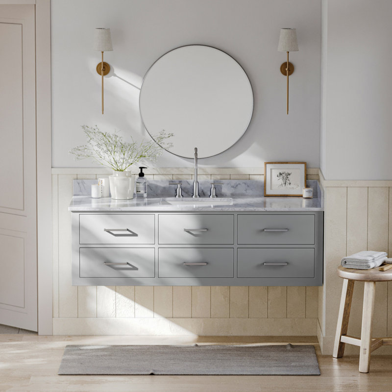 Base de meuble-lavabo simple 60 po Megrez, Gris
