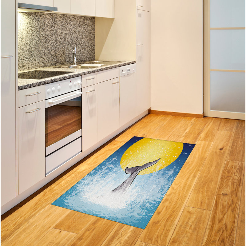 Tapis décoratif en polyuréthane à haute densité Whale, Rectangle 2 pi 7 po x 5 pi
