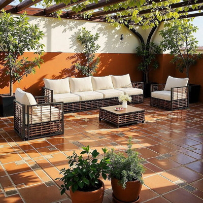 Ensemble de canapé modulaire en métal 7 pièces avec table basse 7 pièces