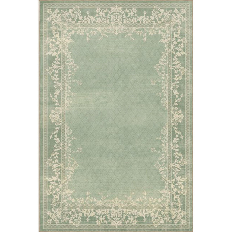 Tapis vert à motif géométrique tissé, Sous-tapis rectangulaire 2 pi 6 po x 4 pi 11 po
