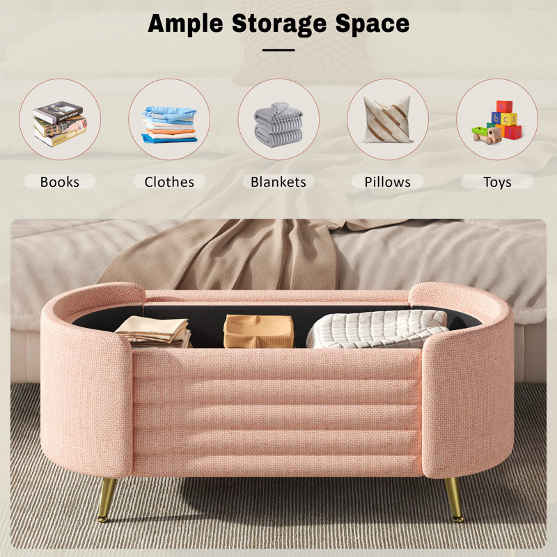 Banc avec repose-pieds Modern, Rose