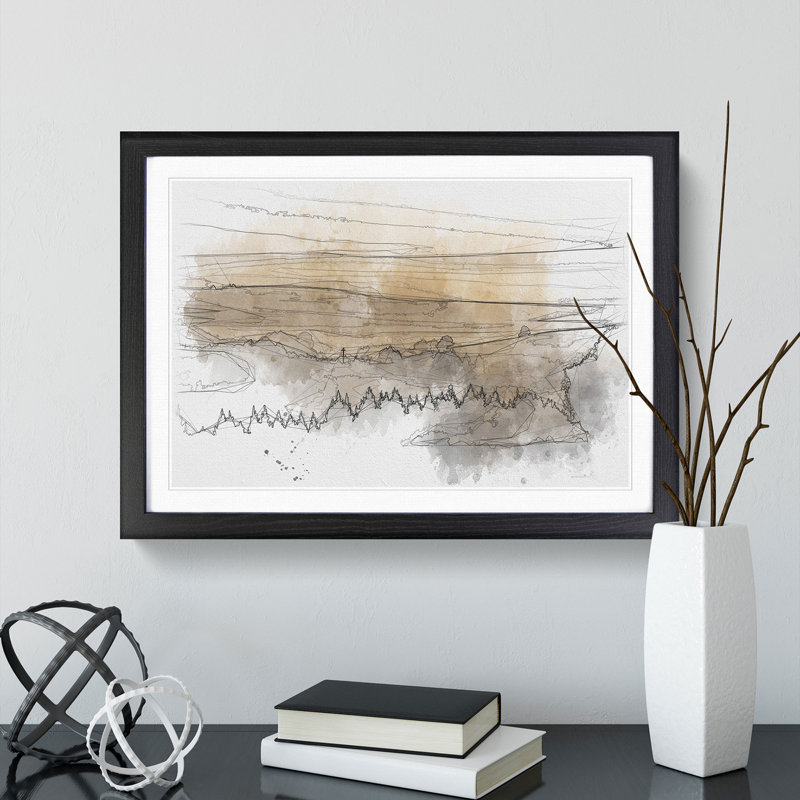 Forest Mist - Picture Frame Drawing, 27cm H x 36cm W x 2cm D, Black