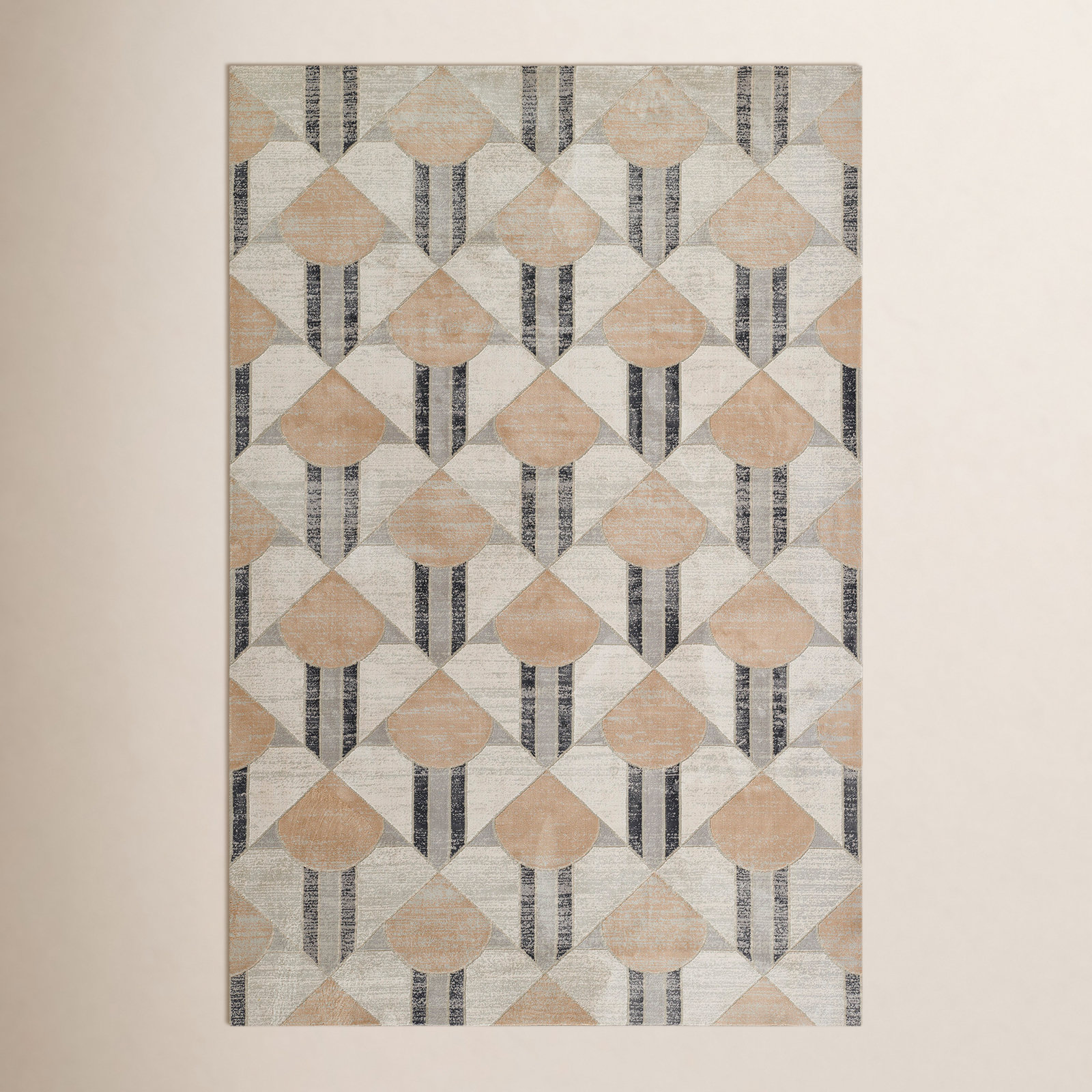 Solage Pink, Ivory; Charcoal Rug, Rectangle 7'9" x 9'10"