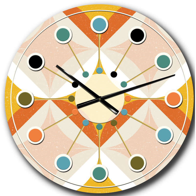 Horloge murale rétro Mid-Century, Surdimensionné