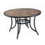  Ensemble de salle à manger d'extérieur 5 pièces pour terrasse avec table ronde à carreaux et 4 chaises en fonte d'aluminium
