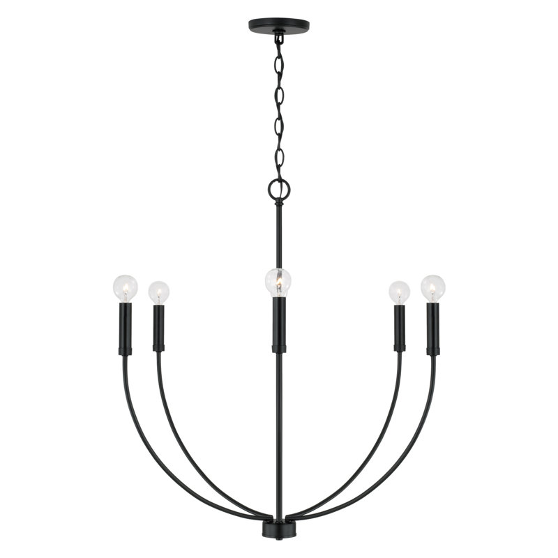 Ansley 9 - Light Dimmable Classic / Traditional Chandelier, Black, 6 Lights