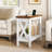 Narrow End Table with Charging Station and Open Shelves