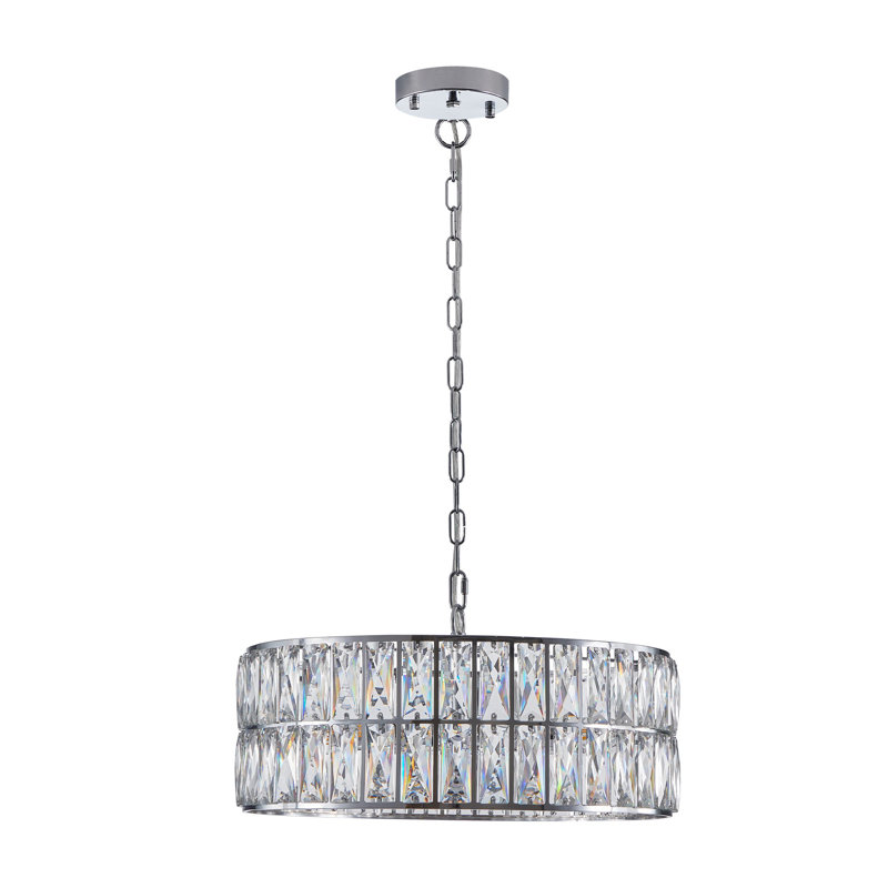6-Light Crystal Chandelier, Silver