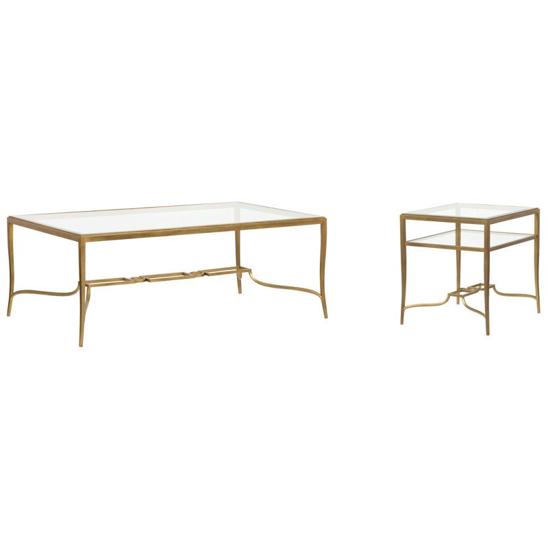 Tesch Rectangular Cocktail Table With End Table, 2 Pieces: Coffee Table, End Table