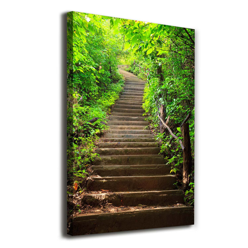 Stairs To The Forest - Wrapped Canvas Print