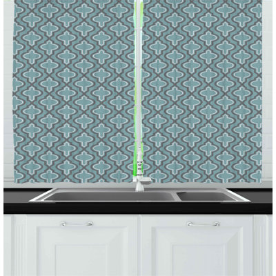 Geometric Pointed Kitchen Curtain
