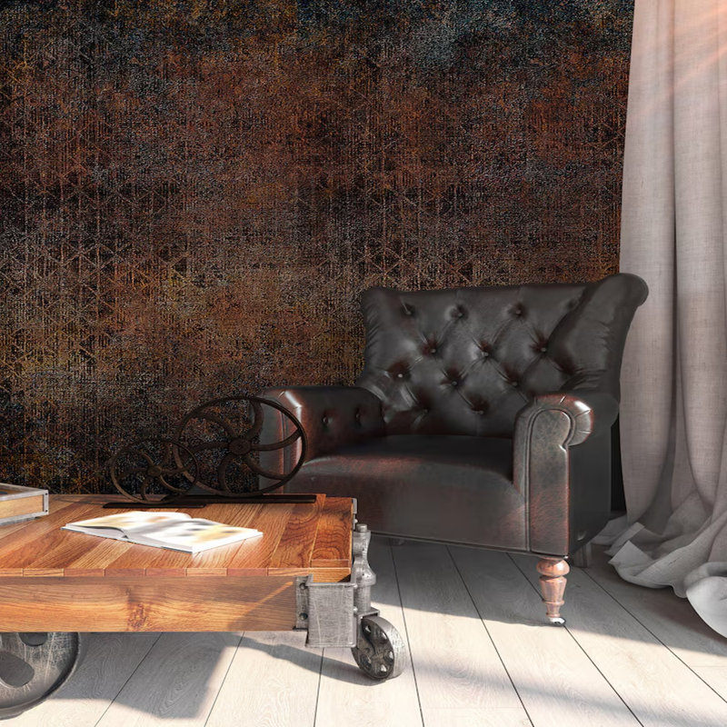 Rustic Ember Geometry, 108'' L x 96'' W