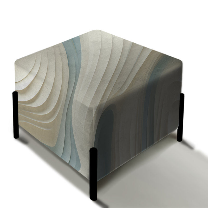 Sculptural Simplicity - Abstract Square Ottoman