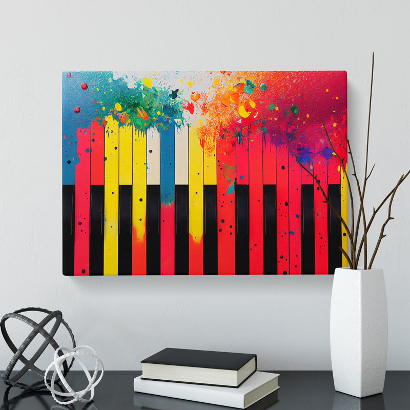 Piano Key Splash Vol.2 Abstract - Wrapped Canvas Print, 35cm H x 50cm W x 3cm D