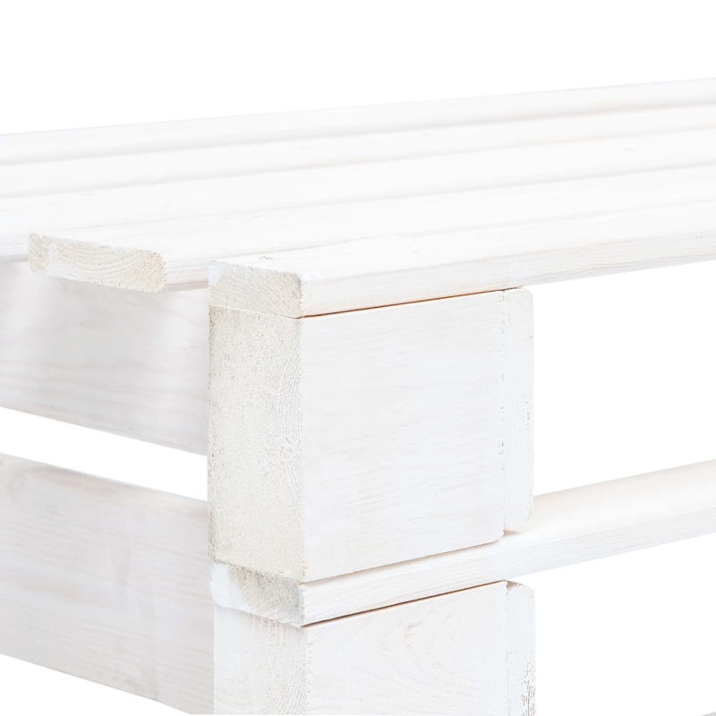 Adelaida Solid Wood Pine Outdoor Bench, White