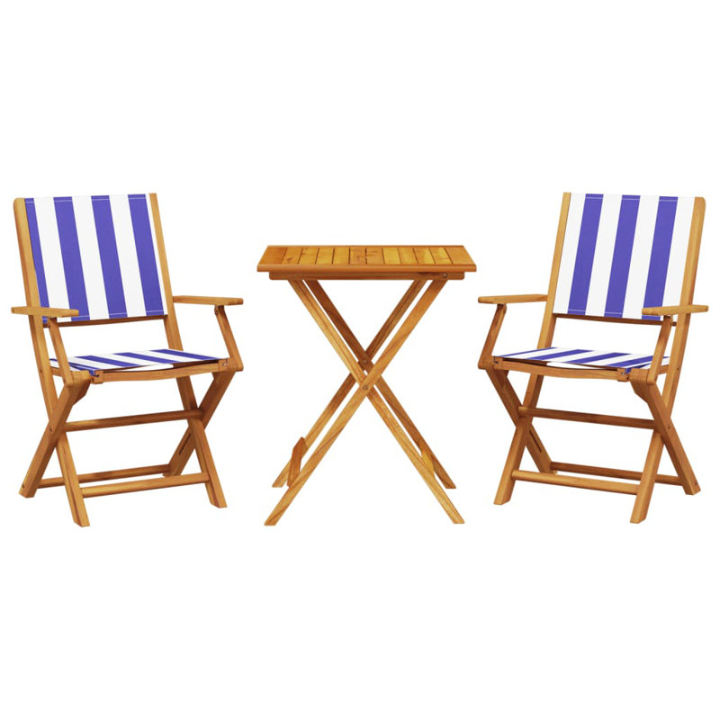 2 - Person Wood Patio Dining Set with Square Table