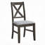 Finition de salle à manger, chaises d'appoint, ensemble de 2 pièces, coussin de siège rembourré, meubles de cuisine en bois à dossier en X seulement, tables non incluses