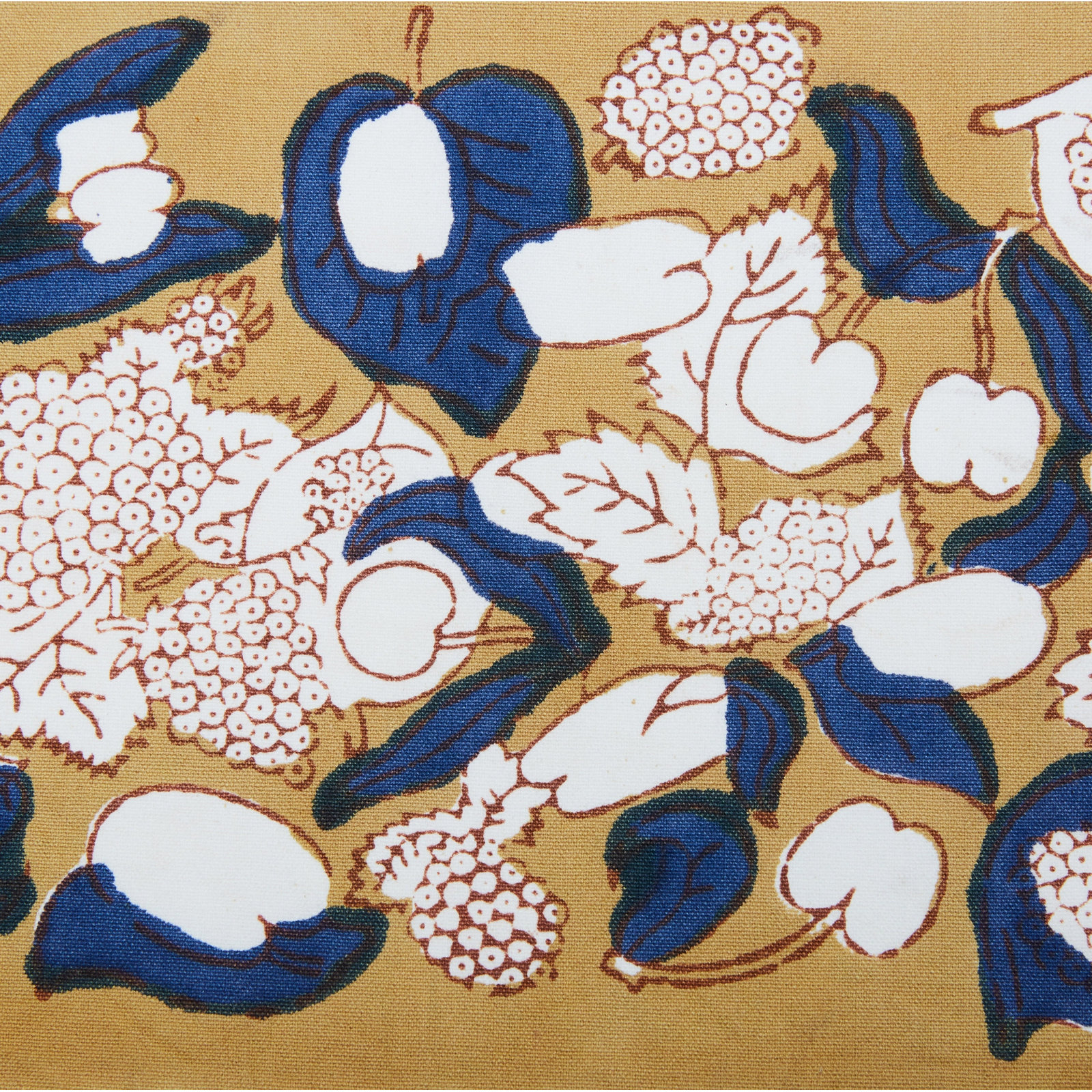 Bryssa Floral Tea Towel Kitchen Towel, Mustard/Blue