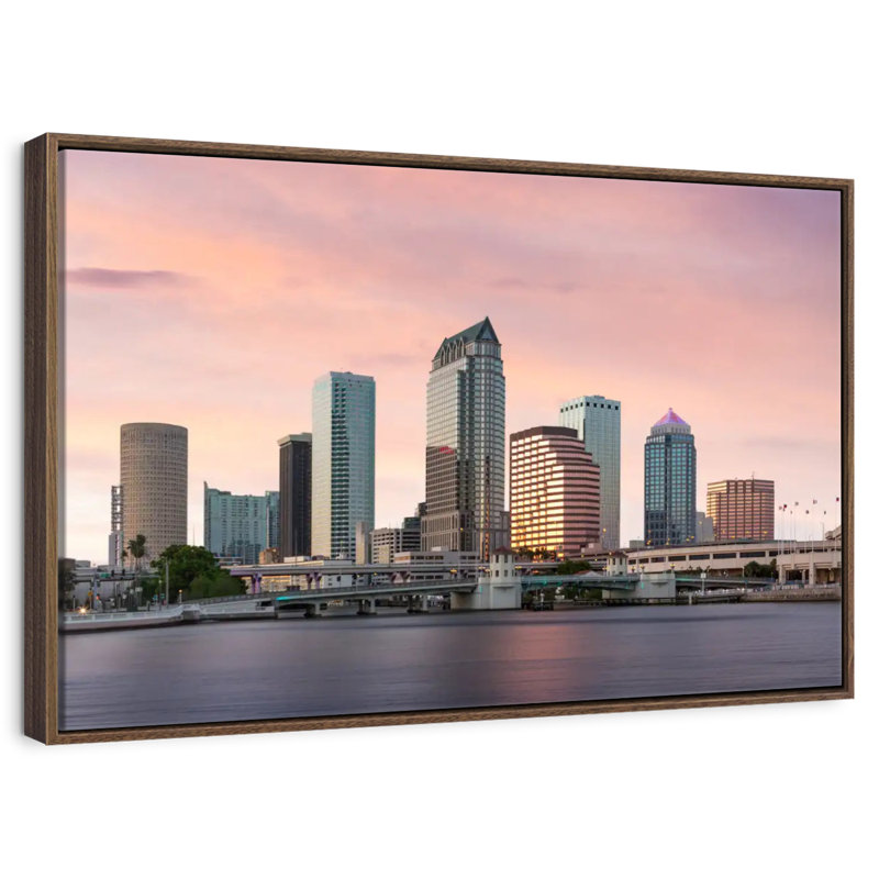 Tampa Bay, 25 po x 17 po, Cadre flottant noyer