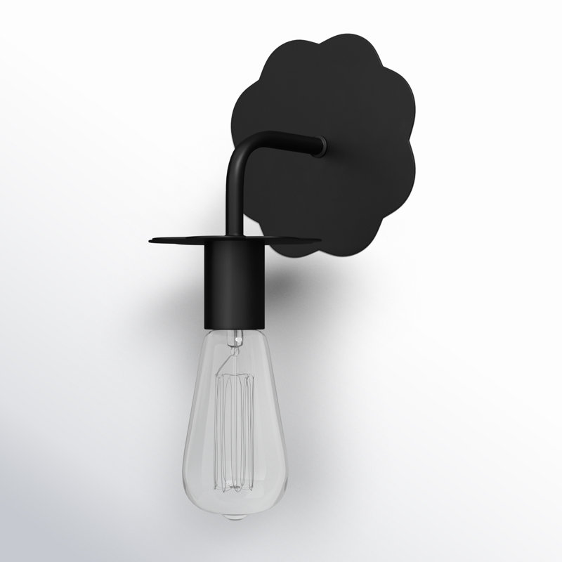 Applique murale 1 lumière Moira en noir mat, Noir mat