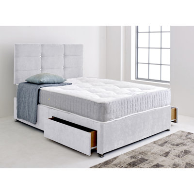 Divan Bed Base with Cube Headboard
