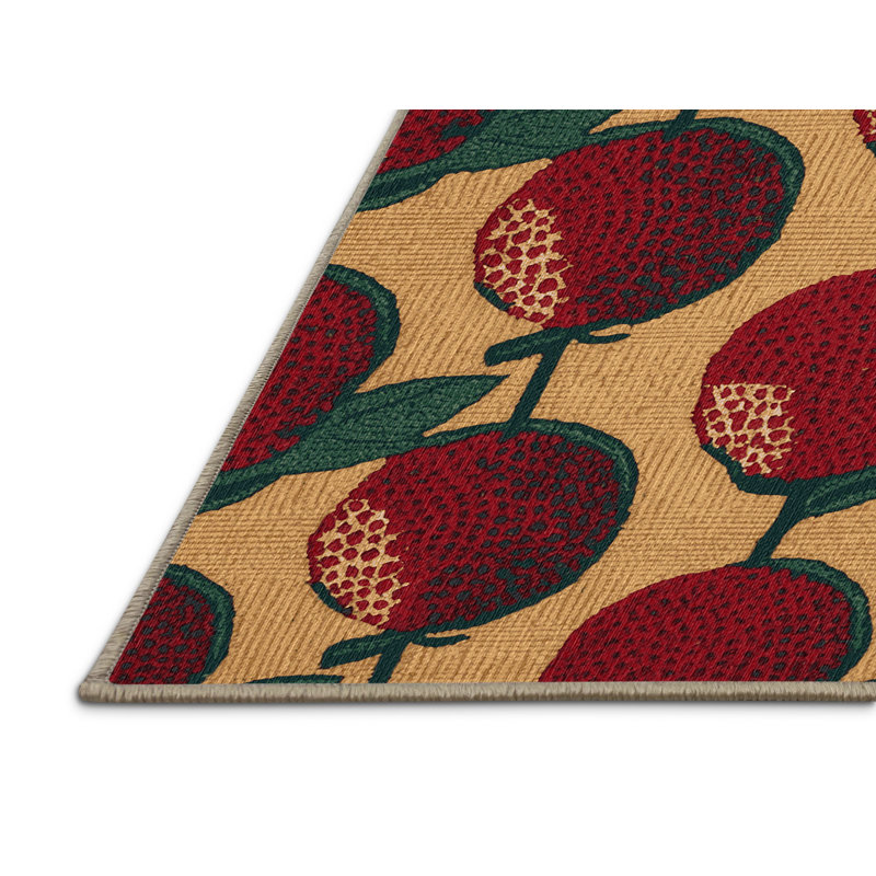 Washable Miracle Fruit Fruits Area Rug, Rectangle 7' x 10'