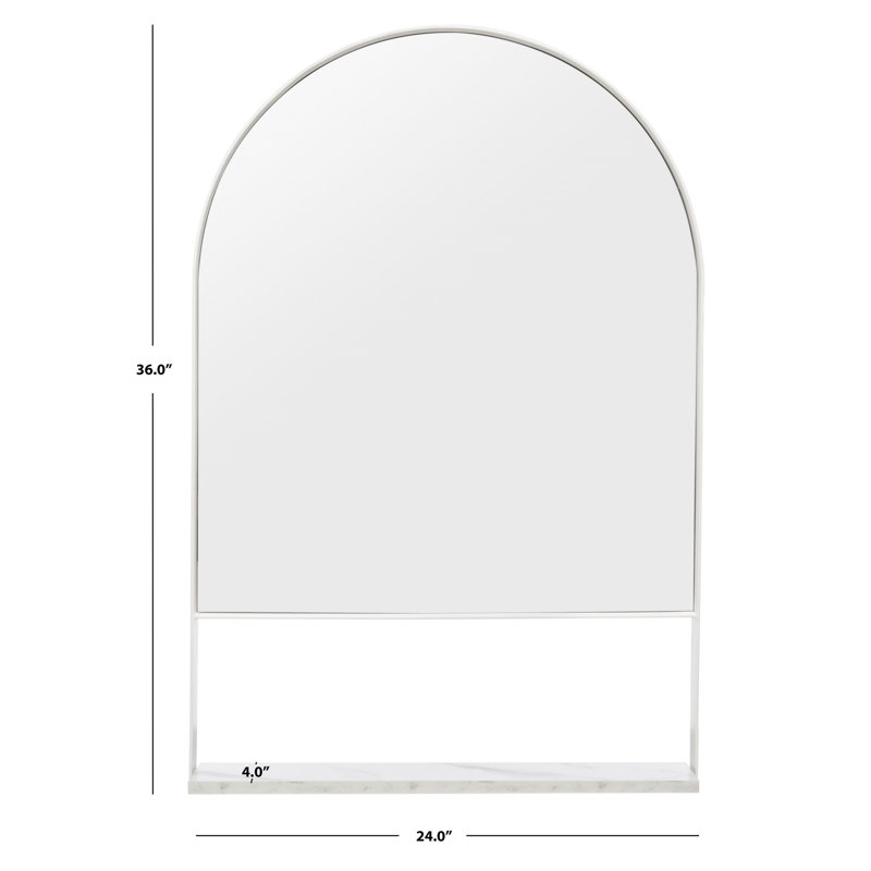 Miroir d'appoint moderne Flemmie, Blanc