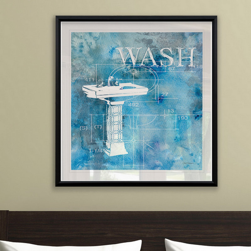 Bath plans II - reproduction de cadre photo, H 30,5 po x l 30,5 po x P 1,5 po