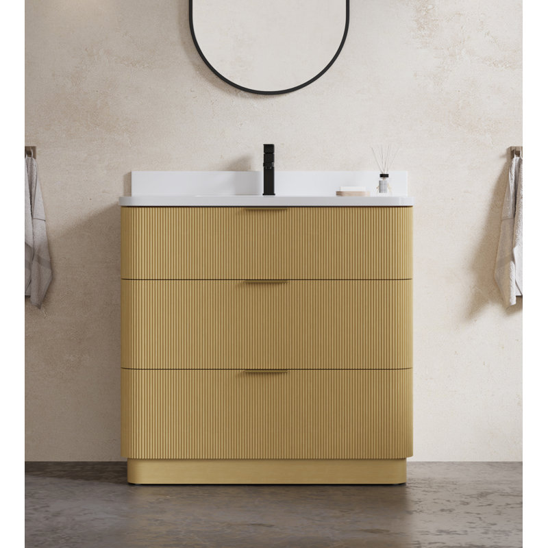 Ensemble de meuble-lavabo moderne 36 po avec évier encastré et dosseret Maxbano, 36"