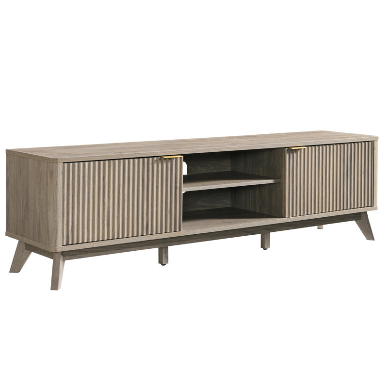 Console média 70 po Mid Century, Aulne gris