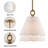 Scalloped Fabric Shade Brass Finish Pendant Light