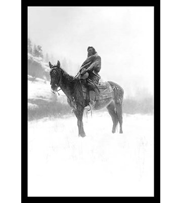 Native American In Snow - Unframed Photograph