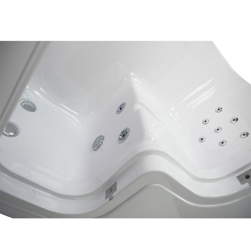 Ella Wheelchair Transfer 30"x52" Acrylic Hydro Massage Walk-In Bathtub with Right Outward Swing Door, 5 Piece Fast Fill Faucet, 2" Dual Drain