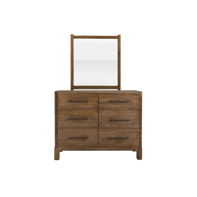 Commode Merida à 6 tiroirs avec miroir