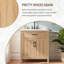 Meuble-lavabo moderne 30 po, meuble-lavabo à grain de bois naturel avec lavabo simple et tablette réglable
