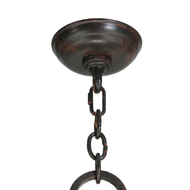 Muse 8-Light Brown Glass Lantern Chandelier
