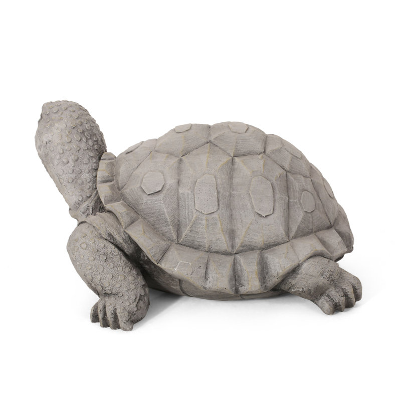 Statue tortue d'extérieur, gris foncé, sans assemblage requis