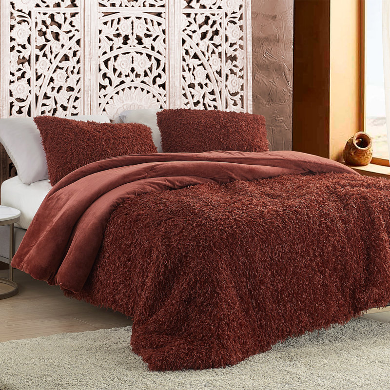 Polyester Baffle Box Stitch Comforter, Burnt Henna, Twin XL Comforter