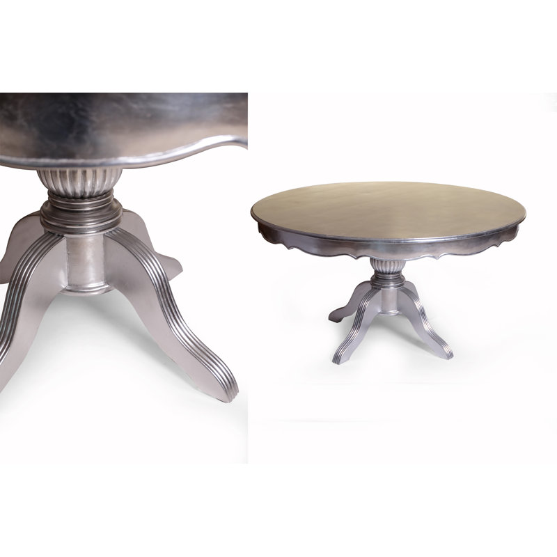 Loic Round Dining Table, Silver