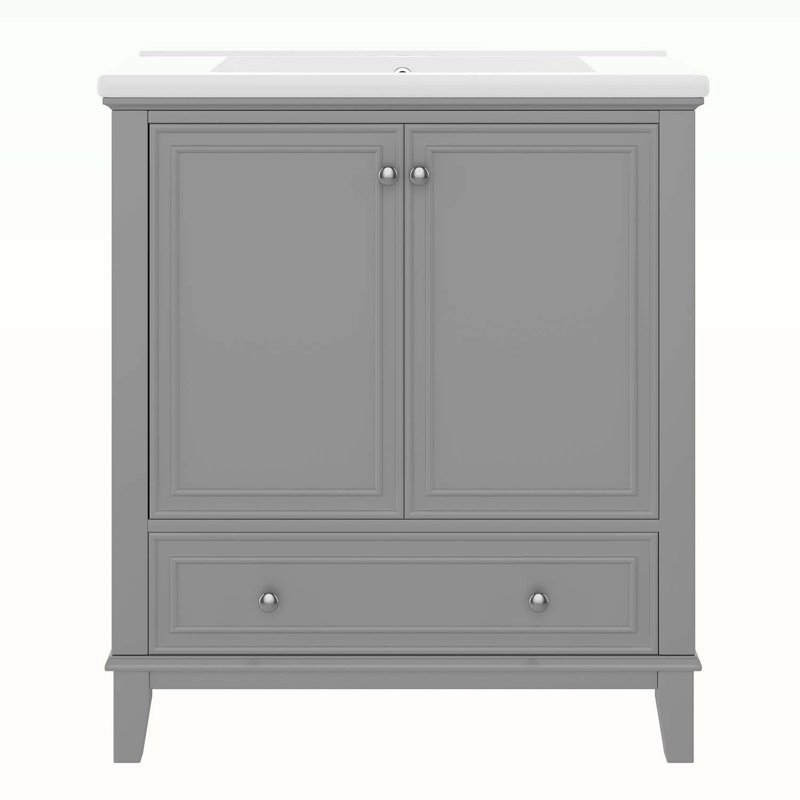 Multi-functional Bathroom Cabinet with Sink Combo, Gray