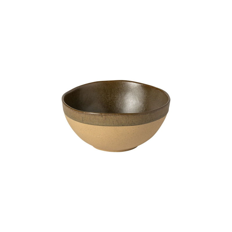 Arenito 22,63 oz. Bol à céréales en grès fait à la main, Vert olive