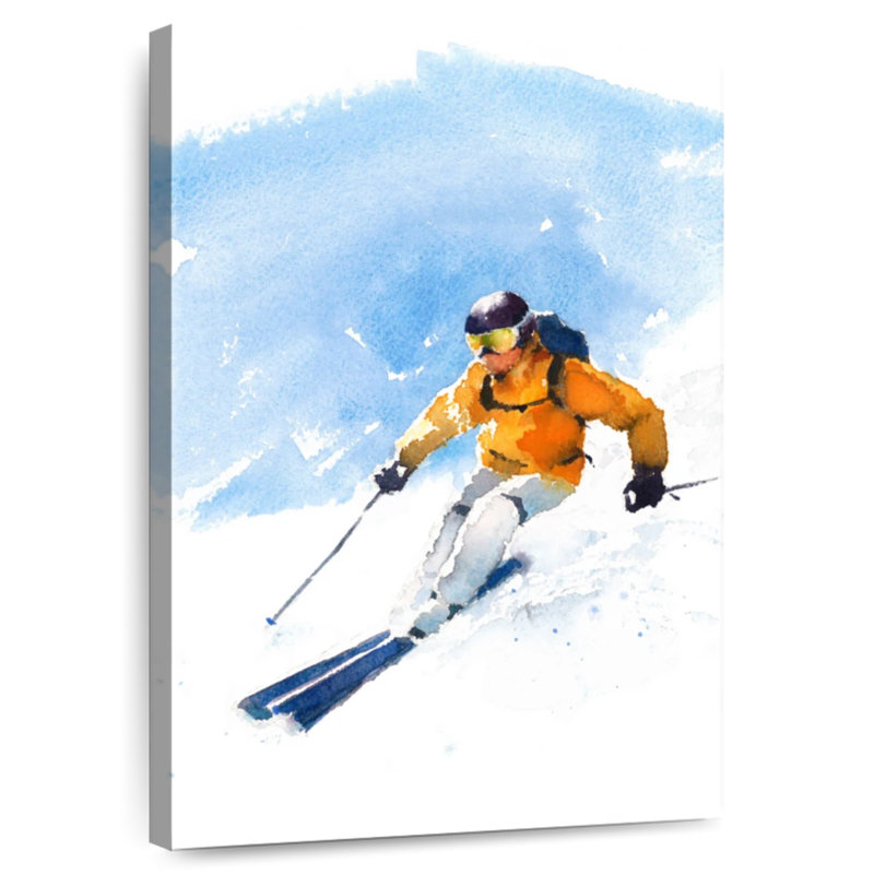 Sireci Skier In Action, 12" H x 8" W