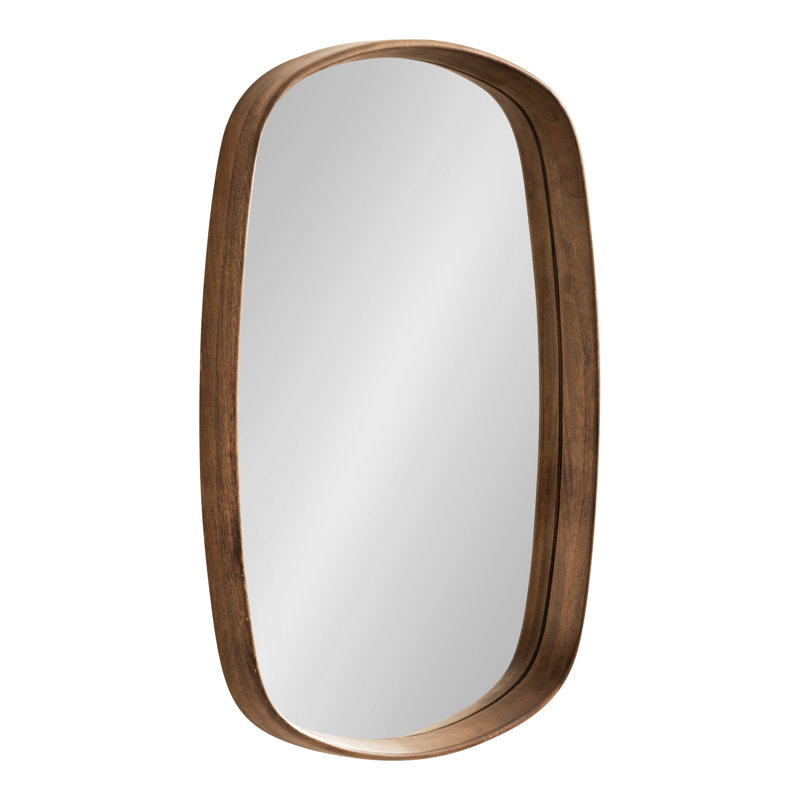 Prema Framed Wall Mirror 20x30 Natural, Walnut Brown, 30" x 20", Rectangle