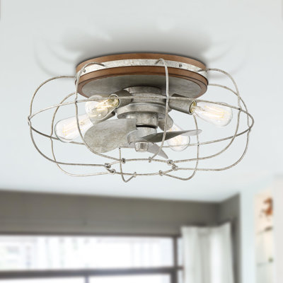 22" Evaro 3 - Blade Caged Ceiling Fan with Light Kit Included