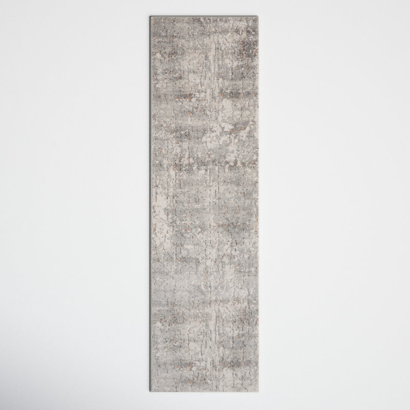 Tapis beige / gris Addilyn, Tapis de couloir 2 pi 2 po x 7 pi 6 po