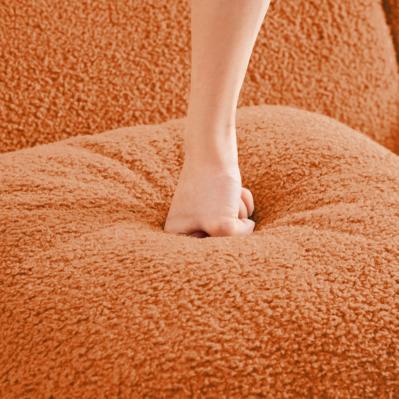 Canapé en forme de U sans os avec tissu en peluche, sans assemblage, accoudoir incurvé, conception antidérapante, simplifié pour les salons