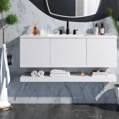 Inch MDF Vanities(Must include both Vanity Cabinet  and Sink), Modern White